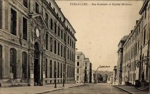 Ak Versailles Yvelines, Rue Gambetta, Militärkrankenhaus