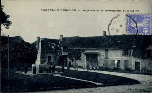 Ak Chapelle Verouge, Place, Monument aux Morts