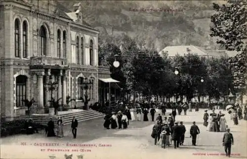 Ak Cauterets Hautes Pyrénées, Etablissement, Casino, Promenade des Oeufs