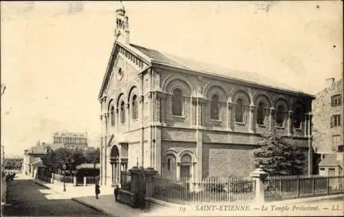 Ak Saint Étienne Loire, Der protestantische Tempel