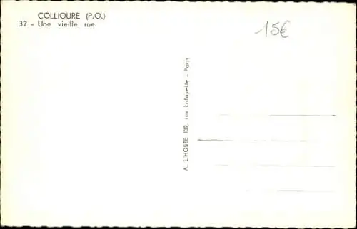 Ak Collioure Pyrénées-Orientales, alte Straße