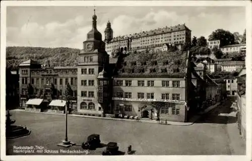 Ak Rudolstadt in Thüringen, Marktplatz mit Schloss Heidecksburg