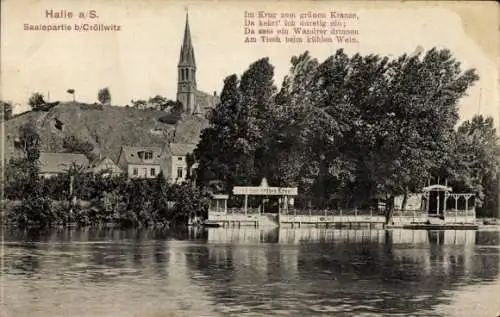 Ak Kröllwitz Cröllwitz Halle an der Saale, Krug zum grünen Kranze