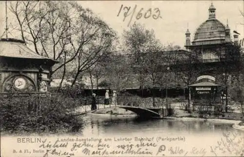 Ak Berlin Tiergarten Moabit, Lehrter Bahnhof, Landes-Ausstellung, Park