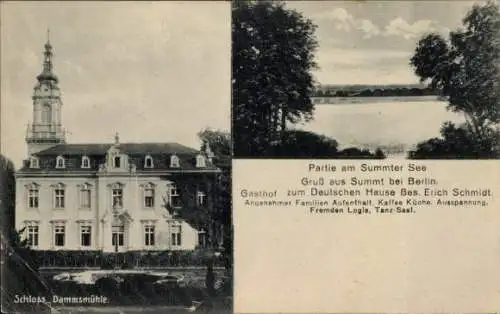 Ak Summt Mühlenbeck Mühlenbecker Land, Summter See, Schloss Dammsmühle, Gasthof zum Deutschen Hause