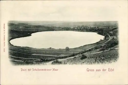 Ak Daun in der Eifel, Panorama, Schalkenmehrener Maar