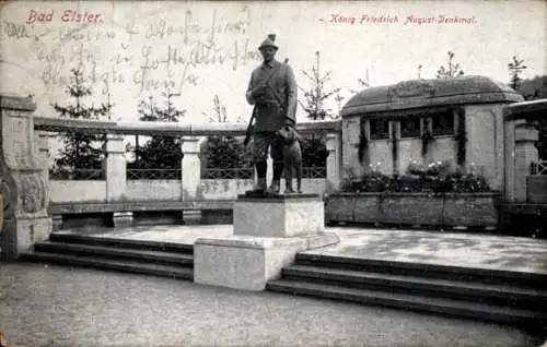 Ak Bad Elster im Vogtland, König Friedrich August Denkmal