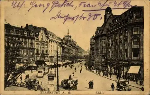 Ak Frankfurt am Main, Zeil, Straßenbahn