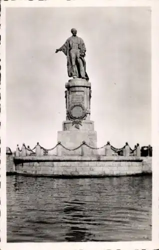 Ak Port Said Ägypten, Statue von Ferdinand de Lesseps