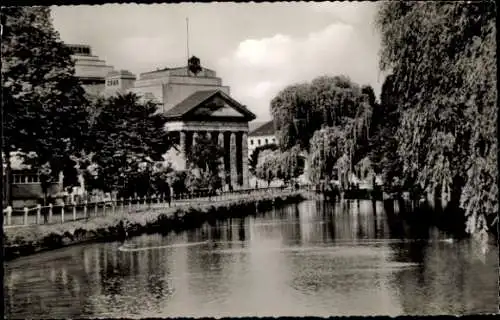 Ak Detmold am Teutoburger Wald, Burggraben, Landestheater