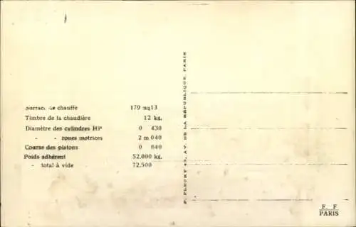 Ak Französische Eisenbahn, Etat, Tender 280, Dampflok