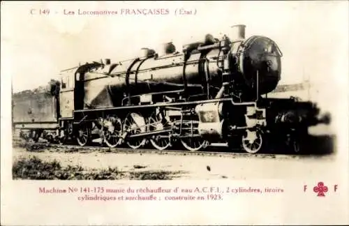 Ak Les Locomotives Francaises, Etat, Machine No. 141-175, Dampflokomotive