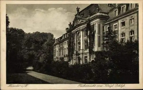 Ak Münster in Westfalen, Königliches Schloss, Rückansicht