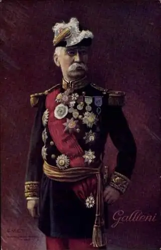 Ak Joseph Gallieni, französischer General und Kriegsminister, Portrait, Uniform, Orden