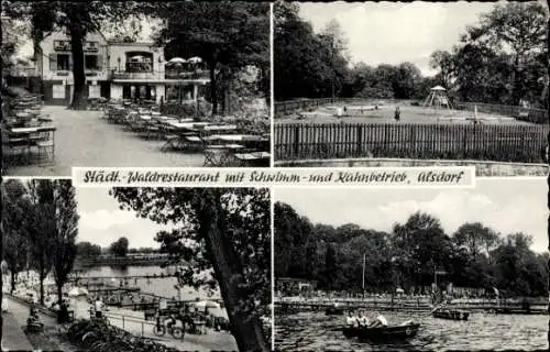 Ak Alsdorf im Kreis Aachen, Städtisches Waldrestaurant, Schwimm- und Kahnbetrieb