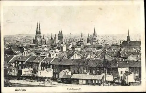 Ak Aachen, Totalansicht, Kirchen