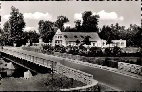 Ak Jülich in Nordrhein Westfalen, internationale Brückenkopf Gaststätte an der Rur, Hesselmann