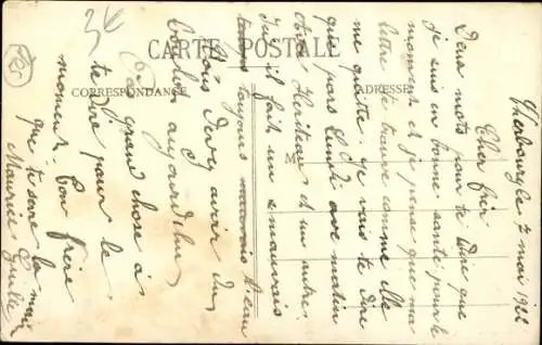 Ak Cherbourg Manche, Hafen, Französisches Kriegsschiff