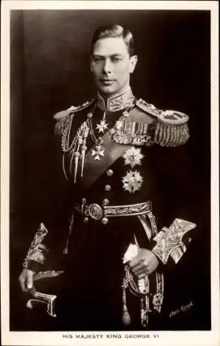 Ak König George VI von Großbritannien, Portrait, Paradeuniform