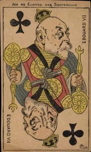 Ak König Eduard VII. von England, King Edward VII., Spielkarte, Karikatur