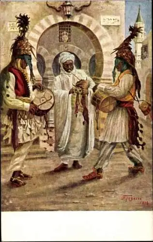 Künstler Ak Tabacco, D., Musizierende Araber, Maghreb