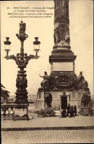 Ak Brüssel Brüssel, Kongresssäule, Grab des unbekannten Soldaten