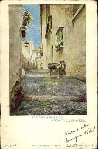 Ak Arcos de la Frontera Andalusien, Straßenpartie