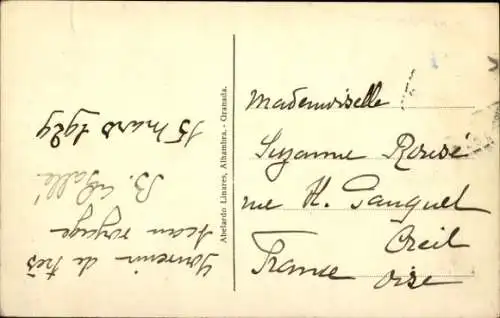 AK Granada Andalusien Spanien, Alhambra, Innenhof der Löwen