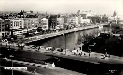 Ak Dublin Irland, Fluss Liffey