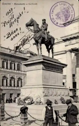 Ak Genova Genua Liguria, Monument Garibaldi