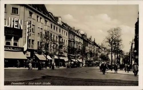 Ak Düsseldorf am Rhein, Graf Adolf Straße, Geschäfte