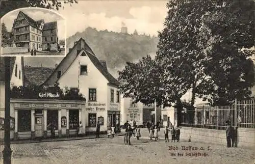 Ak Nassau an der Lahn, Schlossstraße, Buchbinderei, Inh. Theodor Brunn