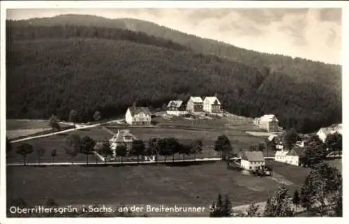 Ak Oberrittersgrün Rittersgrün Breitenbrunn im Erzgebirge, Gesamtansicht, Breitenbrunner Str.