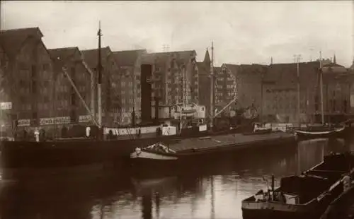 Ak Kaliningrad Königsberg Ostpreußen, Hundegatt, Hafen, Speicherhäuser