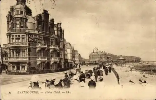 Ak Eastbourne East Sussex England, Albion Hotel, Promenade