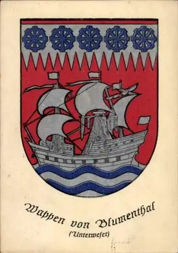 Wappen Ak Blumenthal Hansestadt Bremen