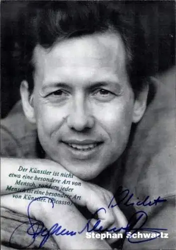 Ak Schauspieler Stephan Schwartz, Portrait, Autogramm