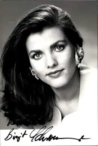 Ak Fernsehmoderatorin Birgit Schrowange, Portrait, Autogramm