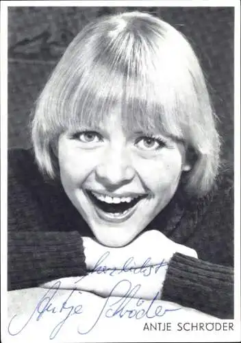 Ak Schauspielerin Antje Schröder, Portrait, Autogramm