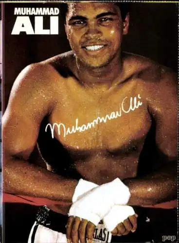 Ak Boxer Muhammad Ali, Portrait, Autogramm