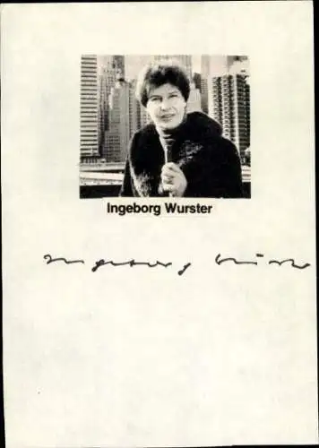 Ak Fernsehjournalistin Ingeborg Wurster, Portrait, Autogramm