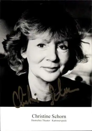 Ak Schauspielerin Christine Schorn, Portrait, Autogramm