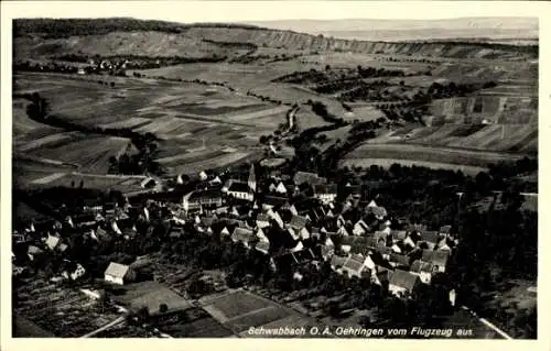 Ak Schwabbach Öhringen im Hohenlohekreis, Fliegeraufnahme