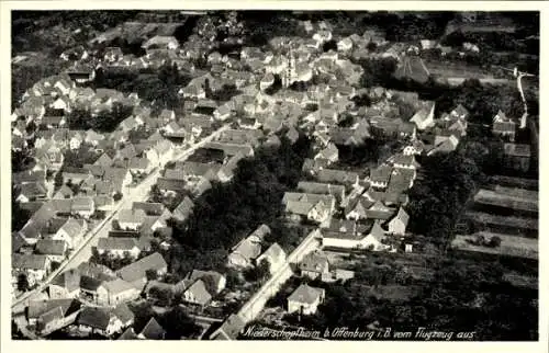 Ak Niederschopfheim Hohberg im Schwarzwald Baden, Fliegeraufnahme