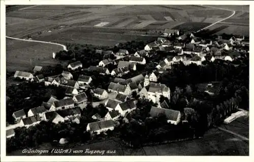 Ak Grüningen Riedlingen an der Donau Württemberg, Fliegeraufnahme