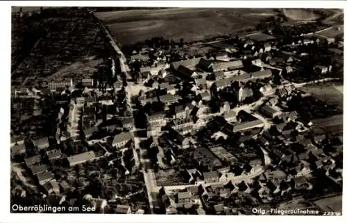 Ak Oberröblingen Röblingen am See Mansfelder Land, Fliegeraufnahme