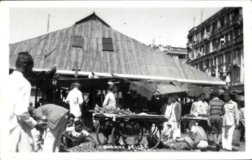 Ak Indien, Bananen-Verkäufer, Marktstand, Markt