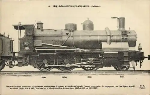 Ak Französische Eisenbahn, Orleans, Lokomotive Nr. 1622