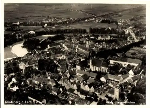 Ak Landsberg am Lech Oberbayern, Fliegeraufnahme