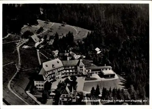 Ak Scheidegg im Allgäu Schwaben, Fliegeraufnahme, Kinderheilstätte